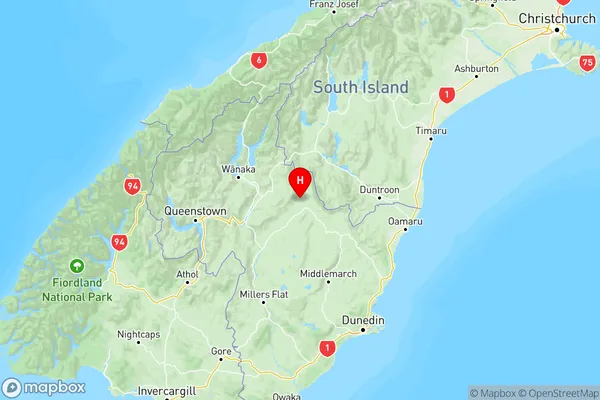 Saint Bathans, Otago Region Map