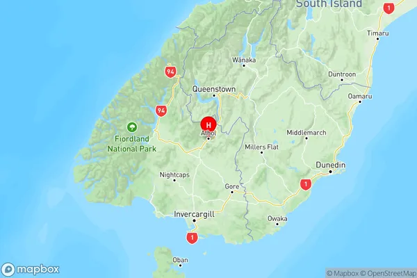 Athol, Southland Region Map