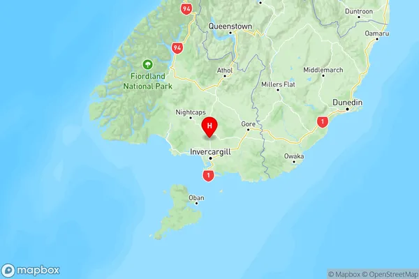 Lochiel, Southland Region Map