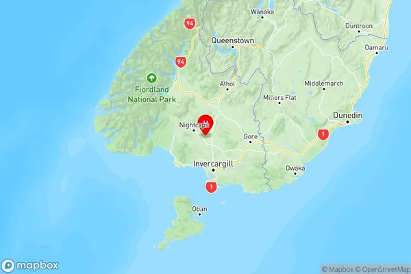 South Hillend, Southland Region Map