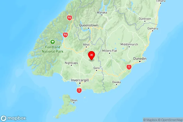 Waipounamu, Southland Region Map