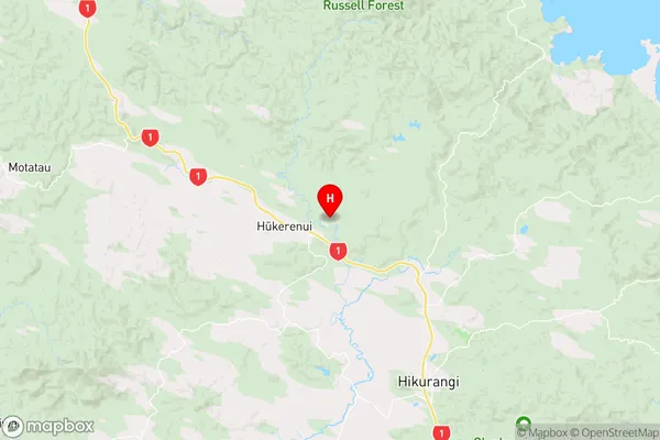 Hikurangi, Northland Region Map