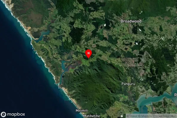 Broadwood, Northland Satellite Map