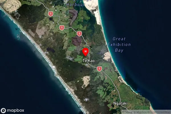 Te Kao, Northland Satellite Map