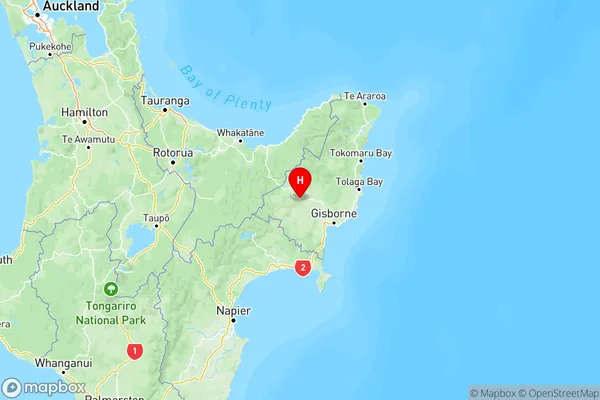 Otoko, Gisborne Region Map