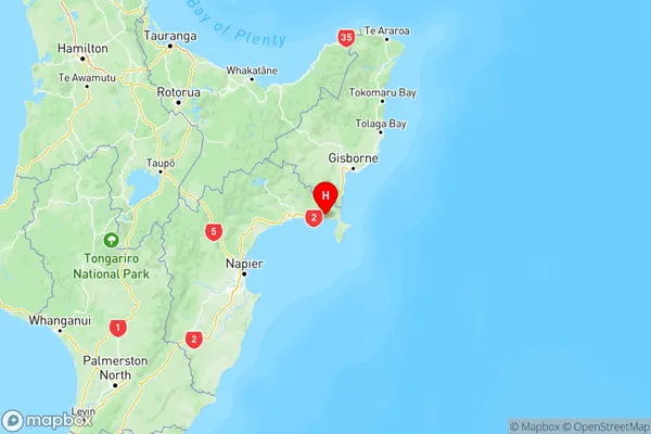 Nuhaka, Hawke's Bay Region Map