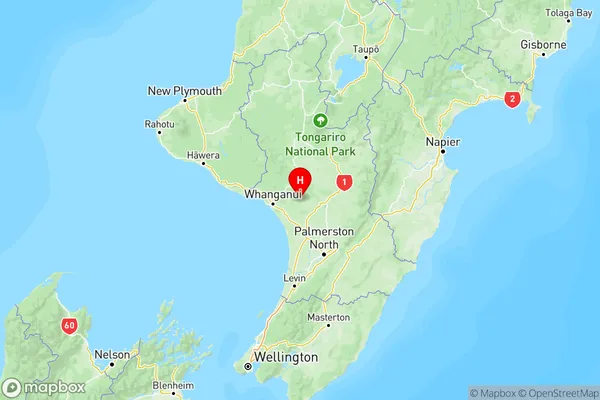 Wanganui, Manawatu-Wanganui Region Map