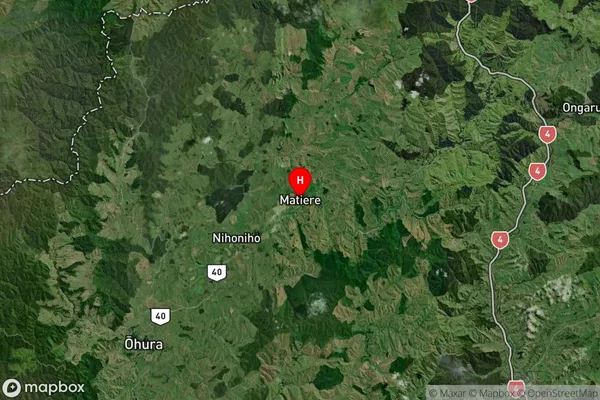 Matiere, Manawatu-Wanganui Satellite Map