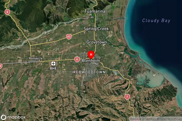 Blenheim, Marlborough Satellite Map