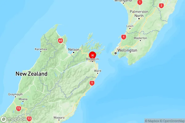 Blenheim, Marlborough Region Map