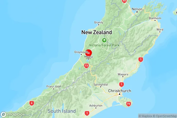 Dobson, West Coast Region Map