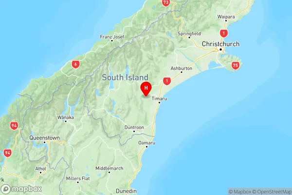 Cave, Canterbury Region Map