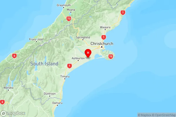 Rakaia, Canterbury Region Map