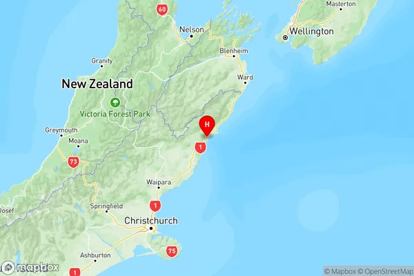 Kaikoura, Canterbury Region Map