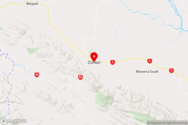 Clinton, Otago Region Map