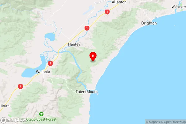 Brighton, Otago Region Map