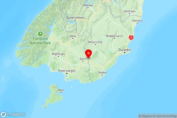 Gore, Otago Region Map