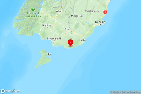 Tokanui, Southland Region Map