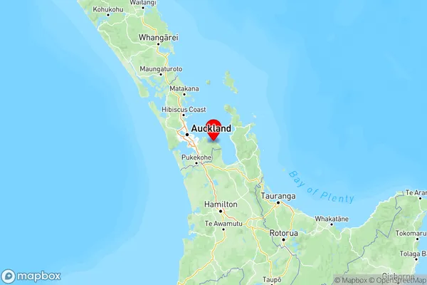 Kawakawa Bay, Auckland Region Map