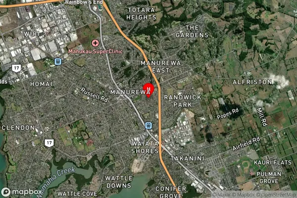 Manurewa East, Auckland Satellite Map