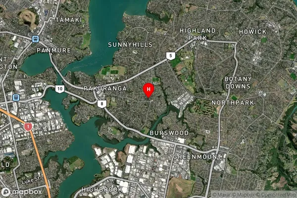 Pakuranga Heights, Auckland Satellite Map