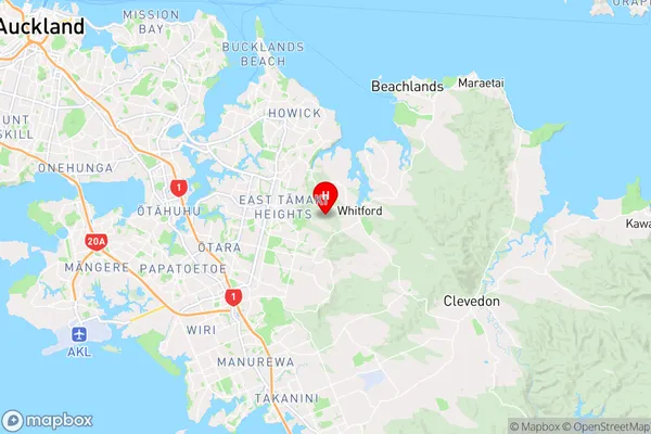 Whitford, Auckland Region Map