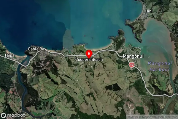 Coopers Beach, Northland Satellite Map