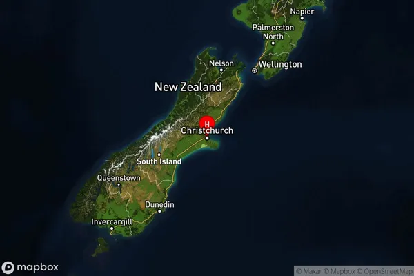 South Island,  Satellite Map