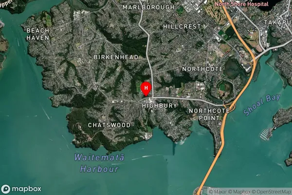 Birkenhead, Auckland Satellite Map