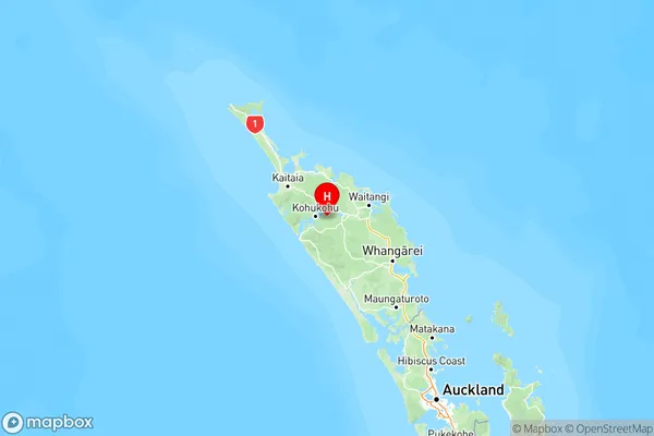 Horeke, Northland Region Map