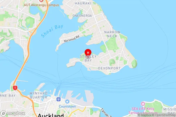 Stanley Point, Auckland Region Map