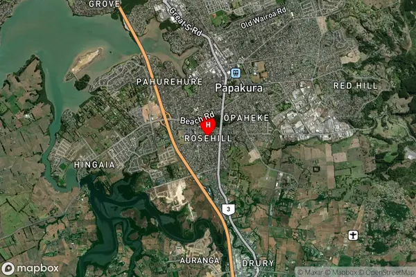 Rosehill, Auckland Satellite Map