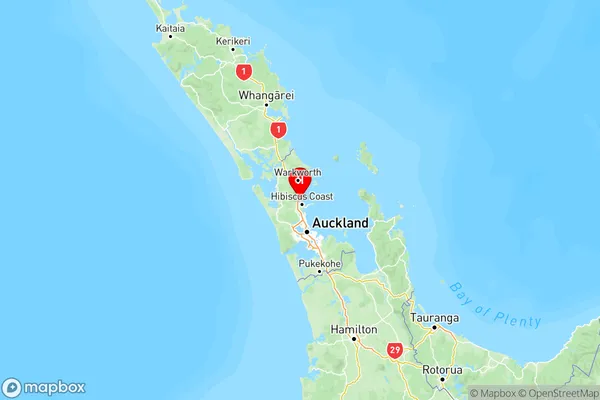 Hatfields Beach, Auckland Region Map