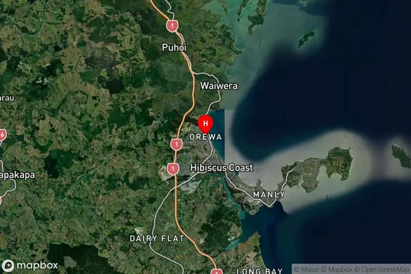 Orewa, Auckland Satellite Map