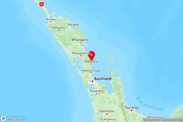 Pakiri, Auckland Region Map