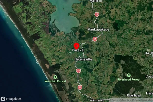 Parakai, Auckland Satellite Map