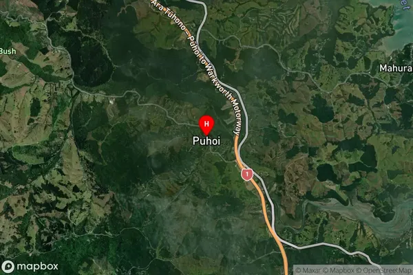 Puhoi, Auckland Satellite Map