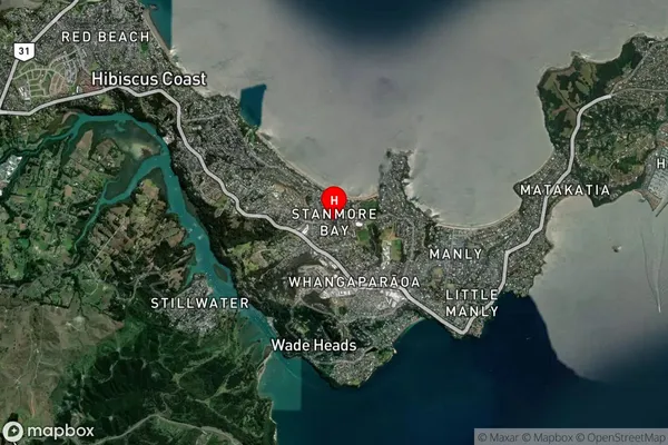 Stanmore Bay, Auckland Satellite Map