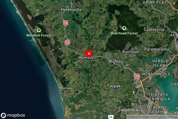 Waimauku, Auckland Satellite Map