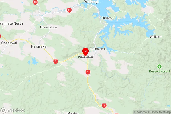 Kawakawa, Northland Region Map