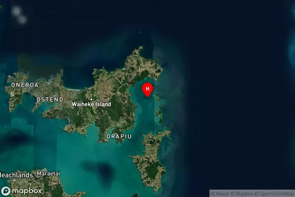 Waiheke Island, Auckland Satellite Map