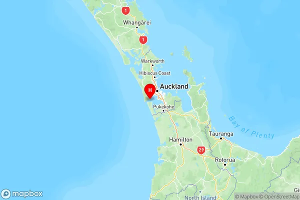 Cornwallis, Auckland Region Map