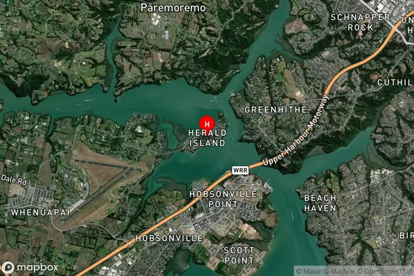 Herald Island, Auckland Satellite Map