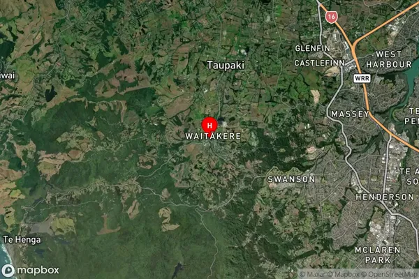 Waitakere, Auckland Satellite Map