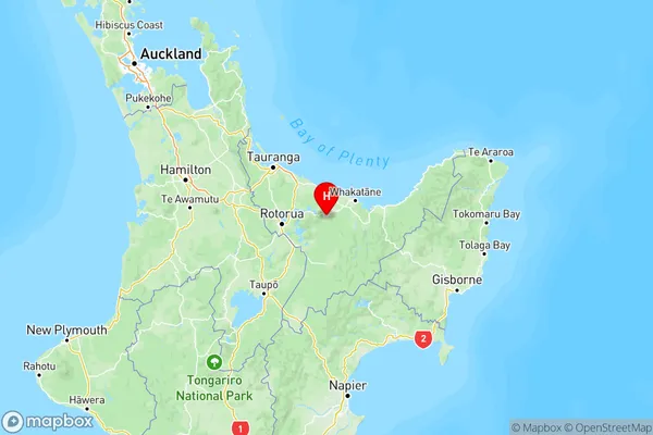 Kawerau, Bay of Plenty Region Map