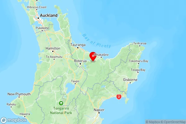 Kawerau, Bay of Plenty Region Map