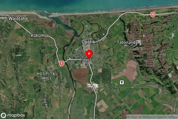 Opotiki and Surrounds, Bay of Plenty Satellite Map