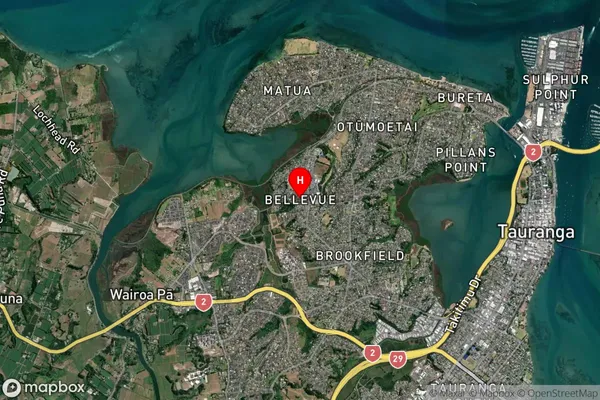 Bellevue, Bay of Plenty Satellite Map