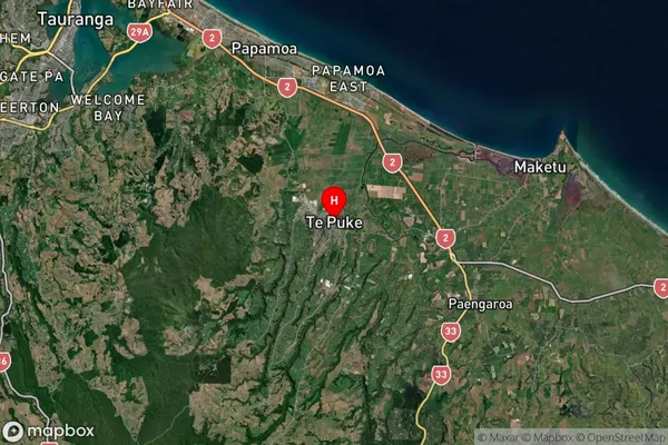 Te Puke, Bay of Plenty Satellite Map