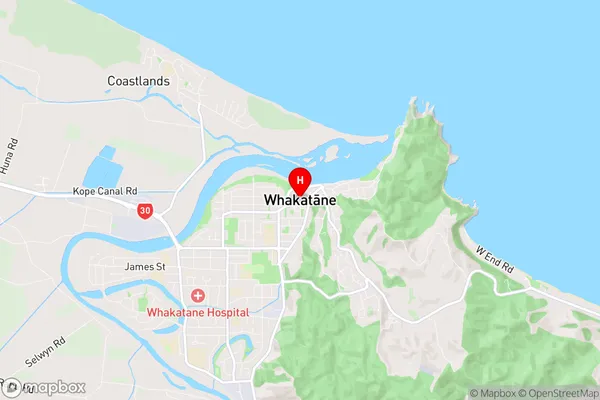 Whakatane, Bay of Plenty Region Map